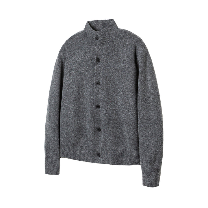 Damen Strick-Cardigan mit Stehkragen, durchgehender Knopfleiste und geripptem Saum Drune