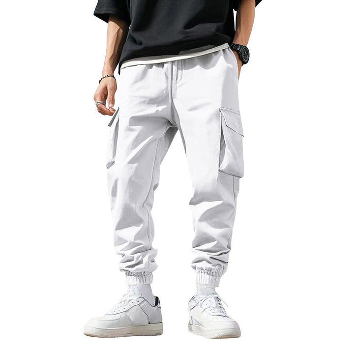 Herren Tapered Cargo-Jogginghose mit Kordelzug, aufgesetzten Klappentaschen und elastischen Bündchen Drune