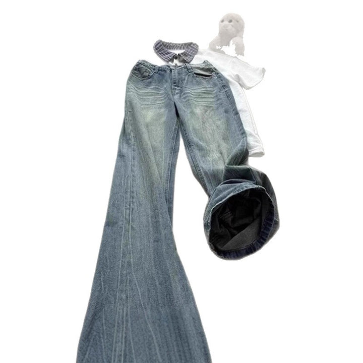 Damen Weitgeschnittene Bootcut-Jeans Drune