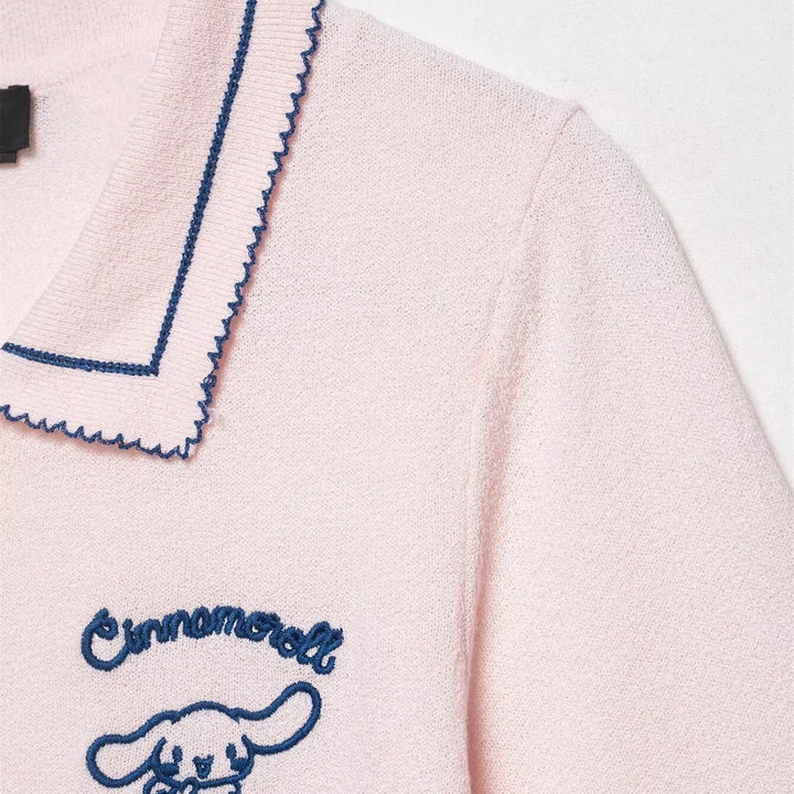 Damen Polo-Shirt mit feiner Struktur und gesticktem Motiv Drune