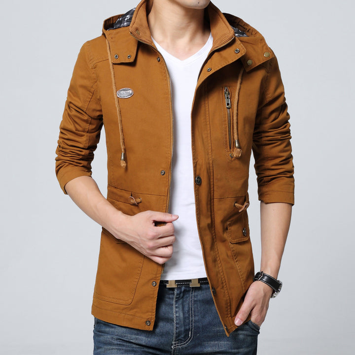 Herren Kapuzen-Parka im Fieldstyle mit Kordelzug und Reißverschluss Drune