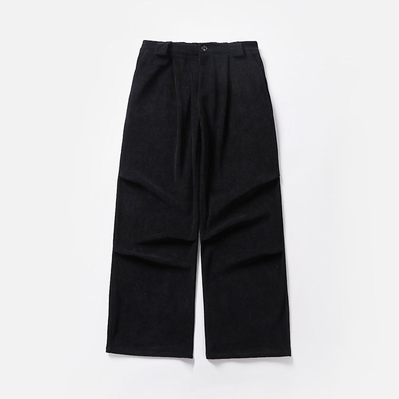 Damen Bundfalten-Hose mit weitem Bein und hoher Taille Drune