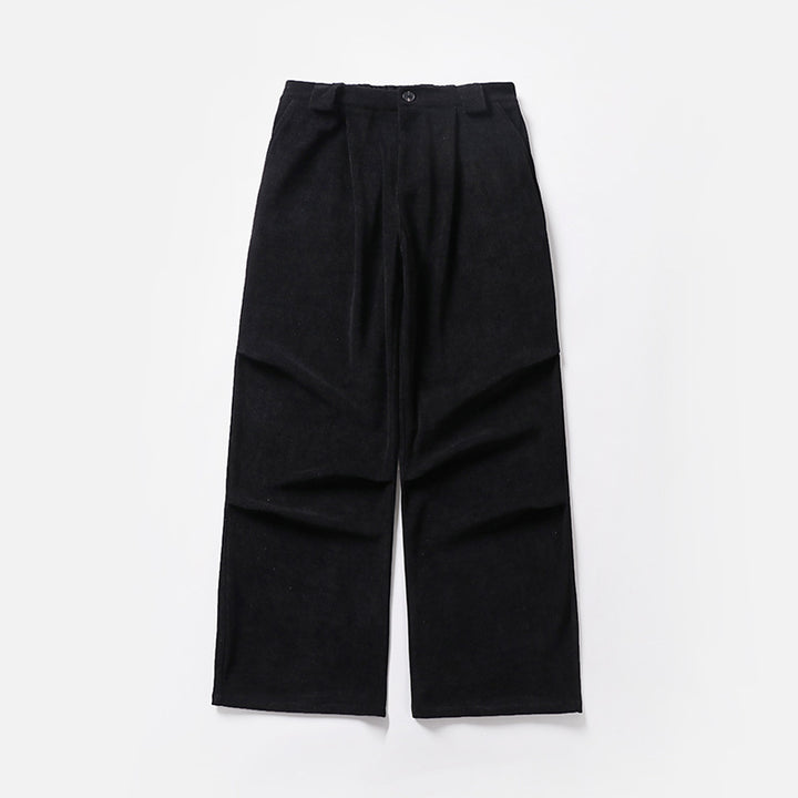 Damen Bundfalten-Hose mit weitem Bein und hoher Taille Drune