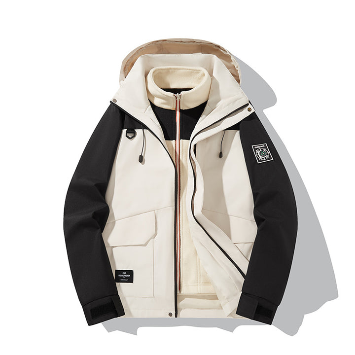 Herren Wetterfeste Outdoorjacke mit Kapuze Drune