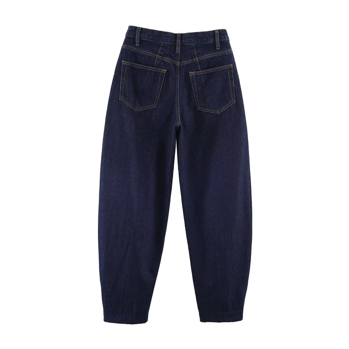 Damen High-Waist Balloon-Jeans mit weitem Oberschenkel und zulaufendem Saum Drune