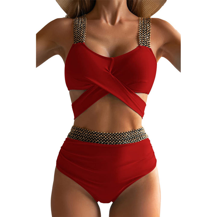 Damen Hochgeschnittener Bikinisuit mit glamourösen Details Drune