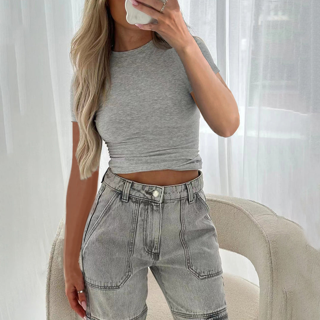 Damen Figurbetontes T-Shirt Drune