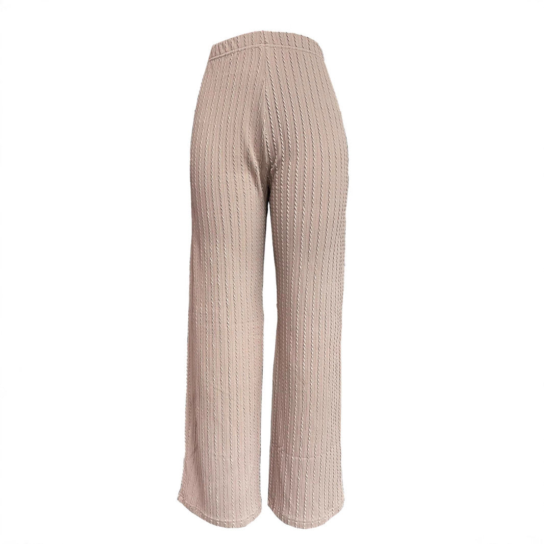 Damen Weitgeschnittene Strickhose mit raffiniertem Strukturmuster Drune