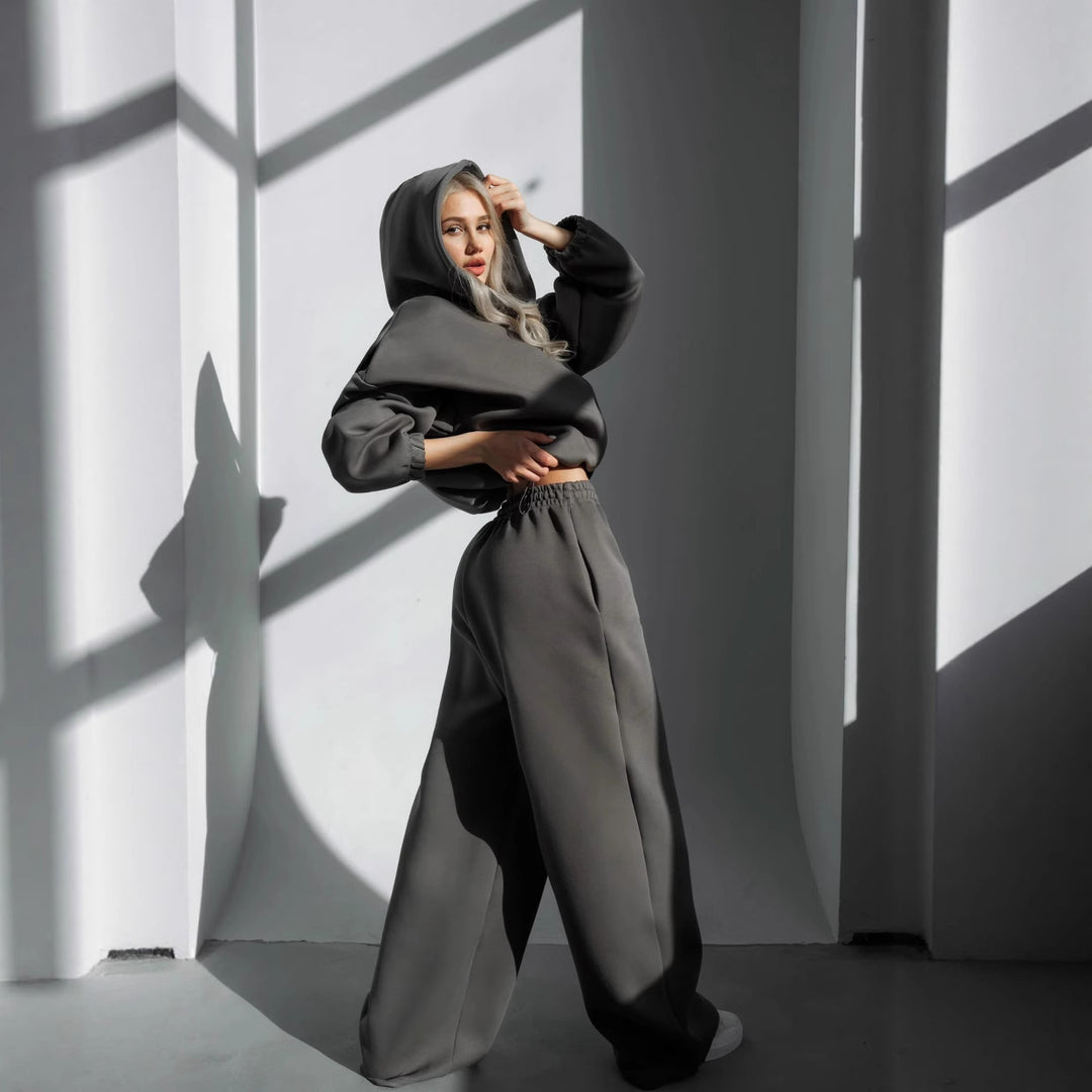 Damen cropped Hoodie mit lässiger Passform und eleganten Details Drune