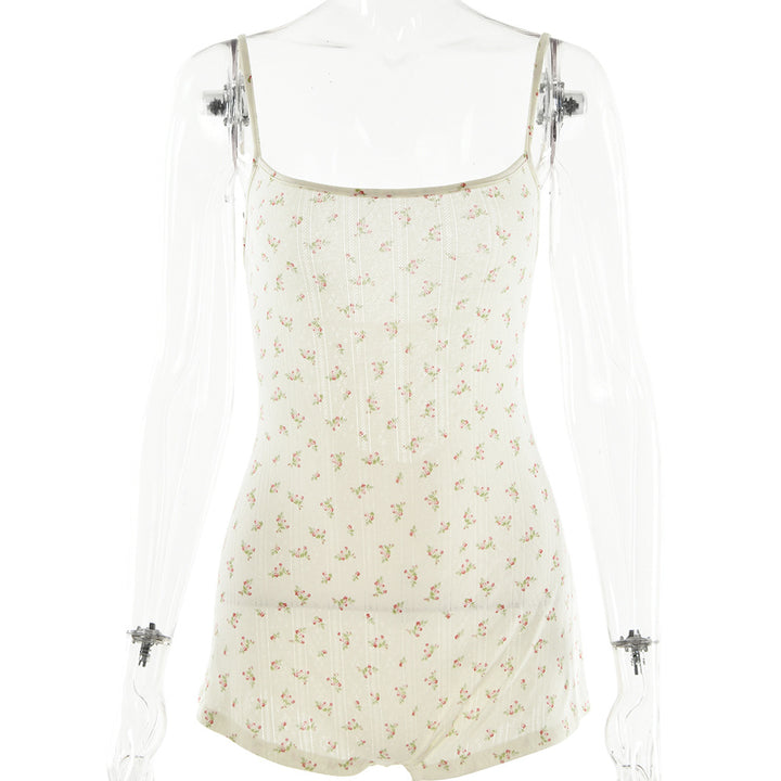 Damen Blütenmuster Spitzenbodysuit Drune