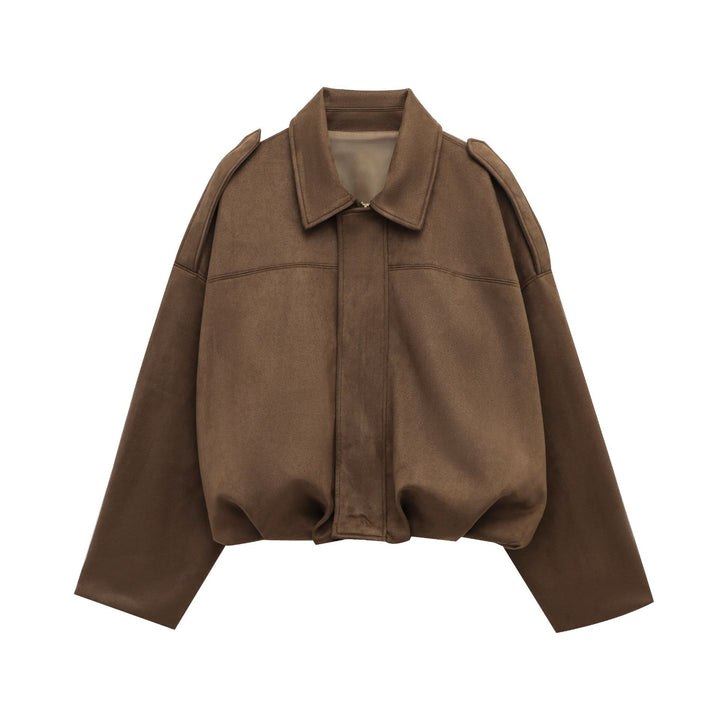 Damen lässige Blousonjacke mit weichem Material und modernen Details Drune