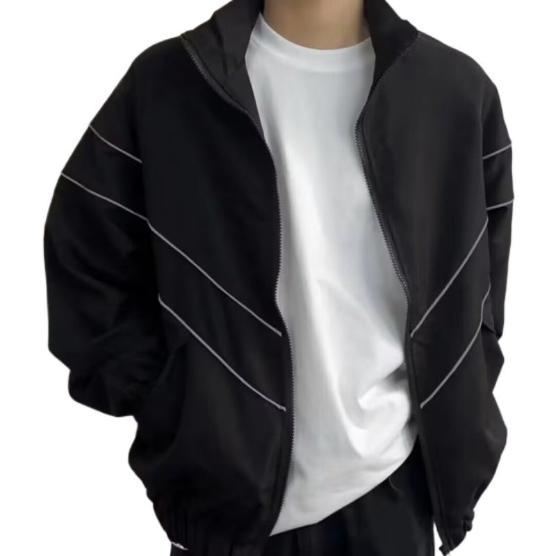 Unisex Sportliche Windjacke mit hohen Kragen und reflektierenden Akzenten Drune