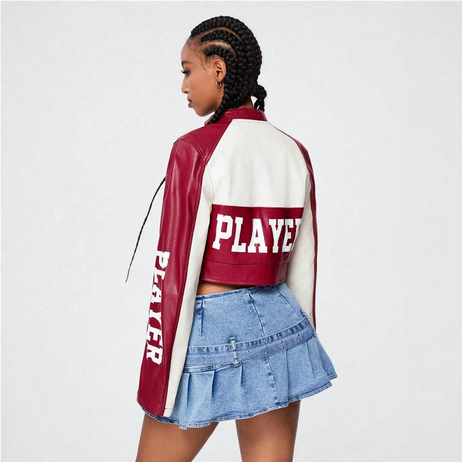 Damen cropped Jacke mit sportiven Akzenten Drune
