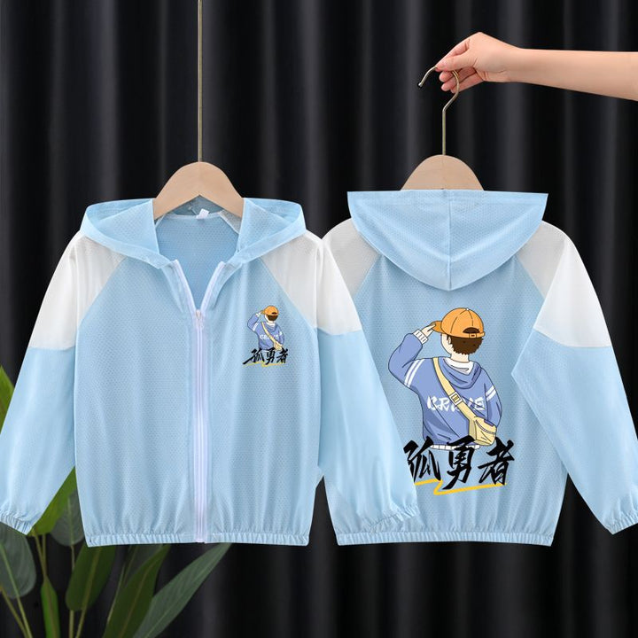 Unisex nan leichte atmungsaktive Kinder-Sommerjacke mit Kapuze und Astronautenprint  Drune