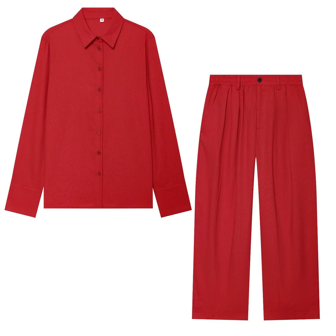 Damen Oversized Seidenimitat-Hemdbluse mit Kentkragen und Manschetten Drune