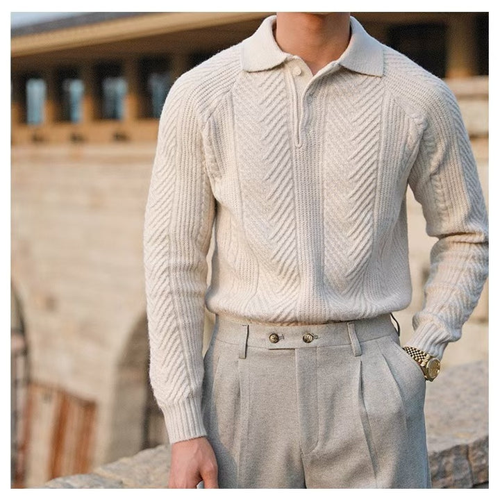 Herren Modischer Strickpullover mit Steppmuster Drune