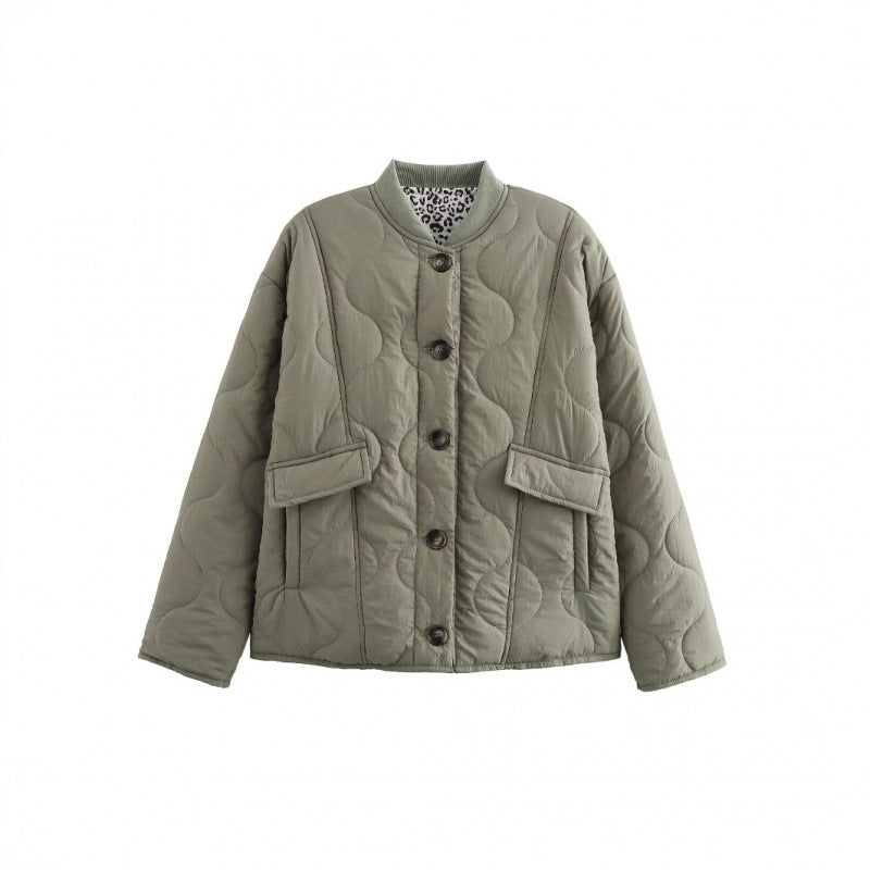 Damen gesteppte Oversize-Jacke mit praktischen Taschen und sportivem Design Drune