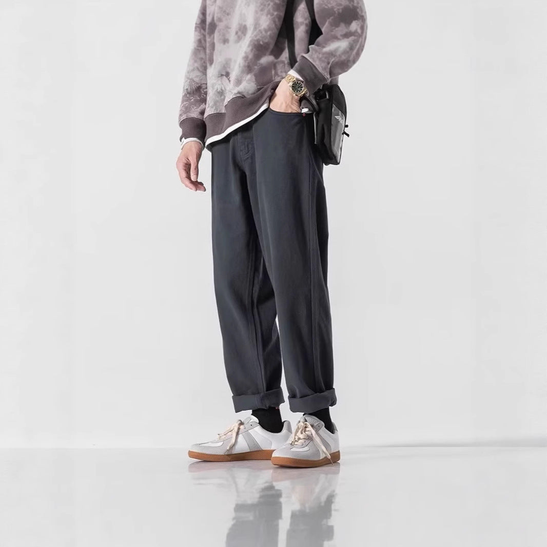Herren Lässige Weitgeschnittene Chino-Hose Drune