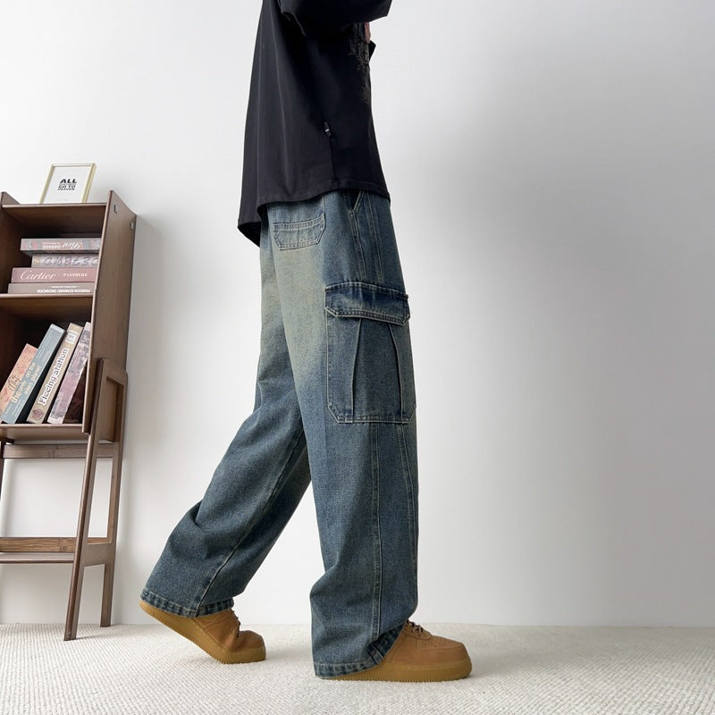 Herren Cargo-Jeans mit weitem Schnitt und Taschen Drune