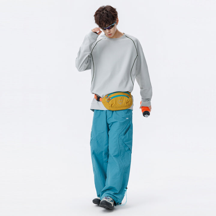 Herren Waffelstruktur-Oversized-Sweatshirt mit Raglanärmeln und Relaxed-Fit Drune