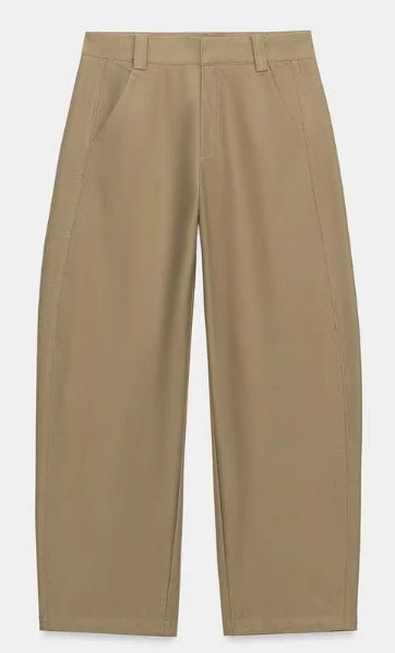 Damen Hochtaillierte Culotte-Hose mit weitem Bein und dekorativem Taillengürtel Drune