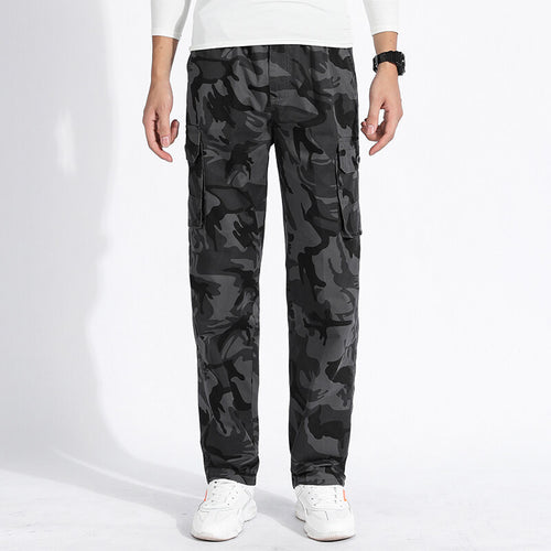 Herren Camouflage Cargohose im Army‑Stil mit geradem Schnitt, Mehrfach‑Taschen & robusten Nähten Drune