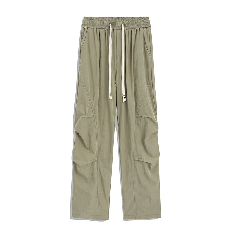Herren Utility-Cargo-Loungehose mit Tunnelzugbund, Mehrfachtaschen & weitem Bein Drune