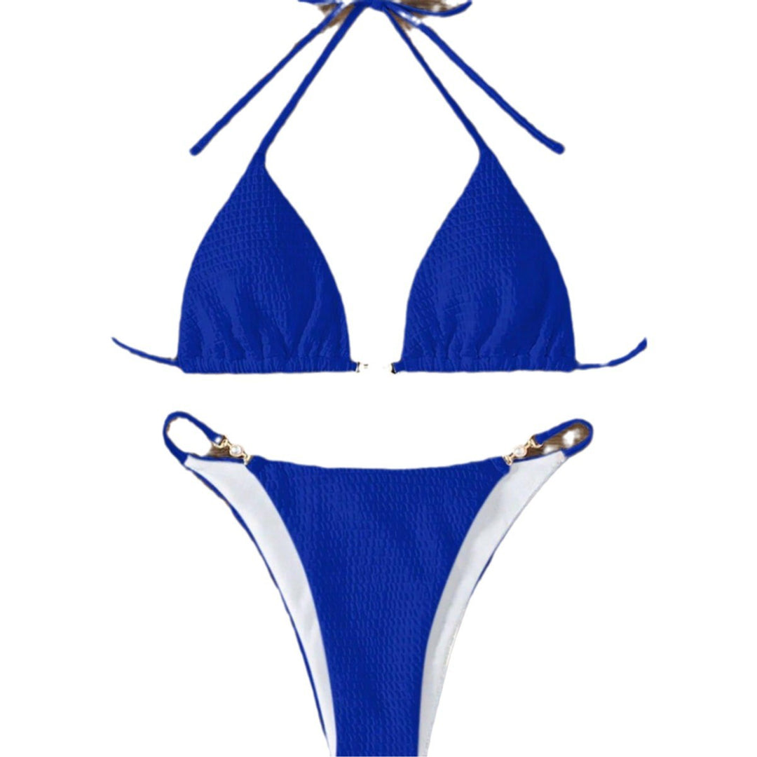 Damen Triangel-Bikini mit modischen Schnürdetails und eleganten Akzenten Drune