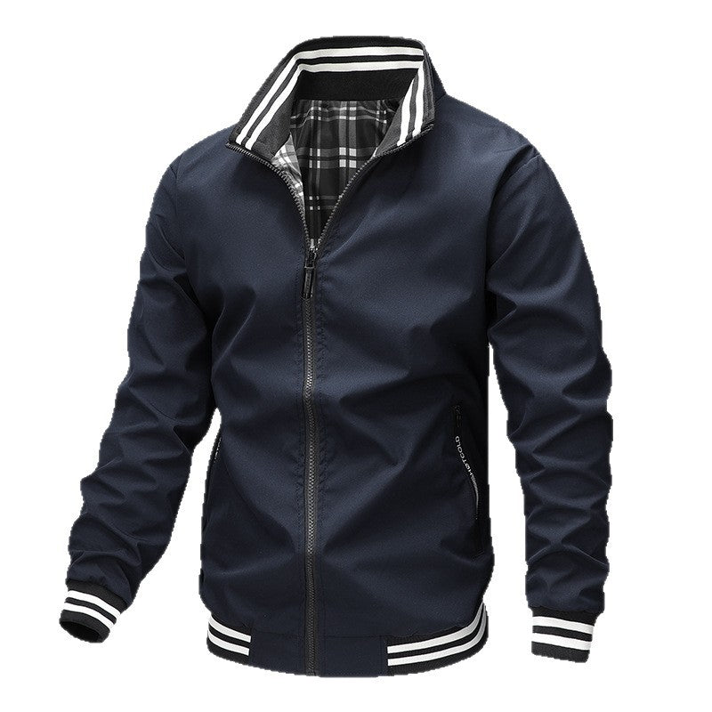 Herren Modische Bomberjacke mit Karomuster Drune