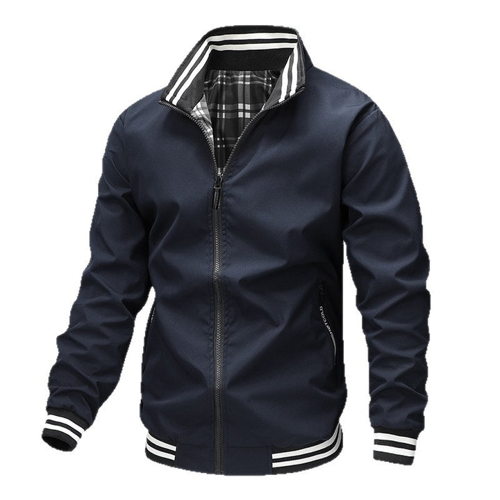 Herren Modische Bomberjacke mit Karomuster Drune