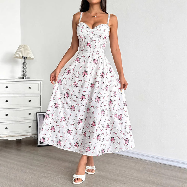 Damen Sommerkleid mit floralem Muster Drune