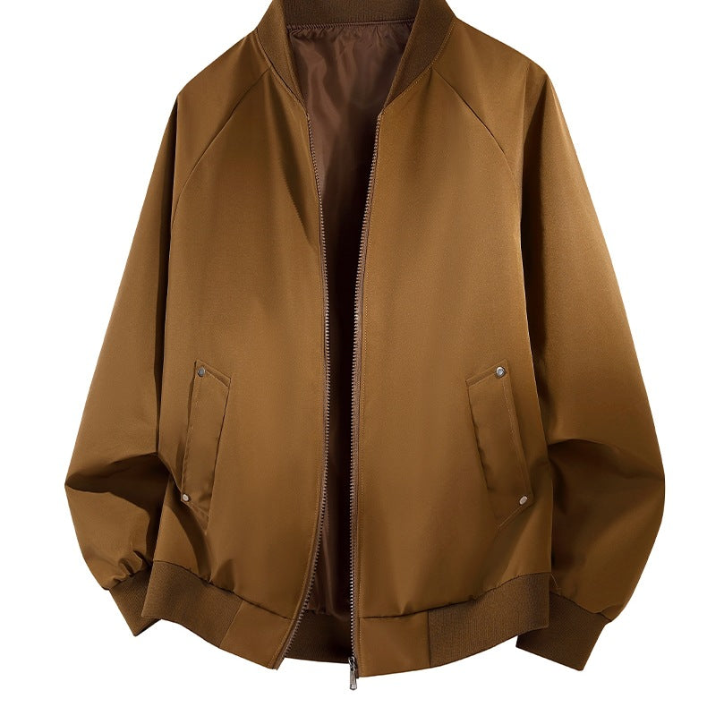 Herren Leichte Outdoor‑Bomberjacke im Clean‑Look mit Raglanärmeln, verdecktem Zwei‑Wege‑Reißverschluss & praktischen Pattentaschen Drune