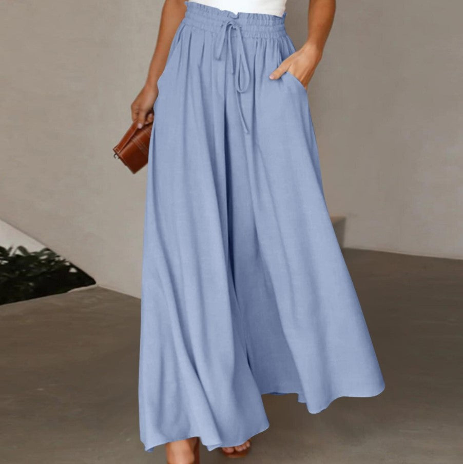 Damen Palazzo-Hose mit elastischem Bund und Taschen Drune