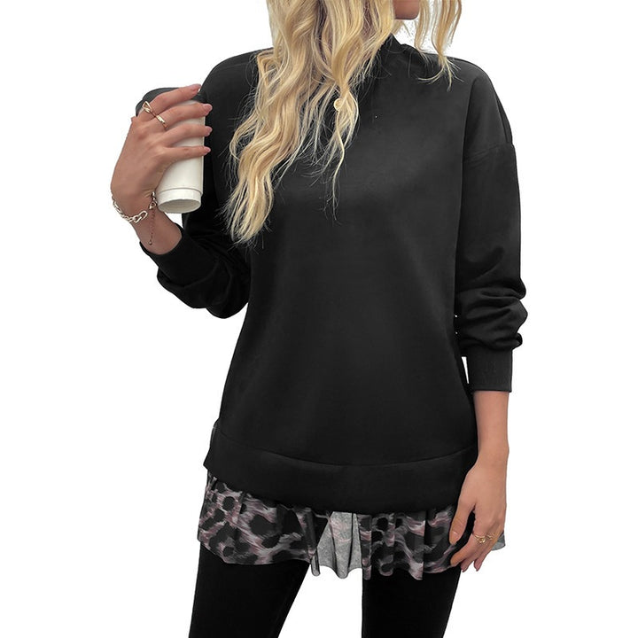 Damen Lässiger Sweatshirt mit Rüschenansatz Drune