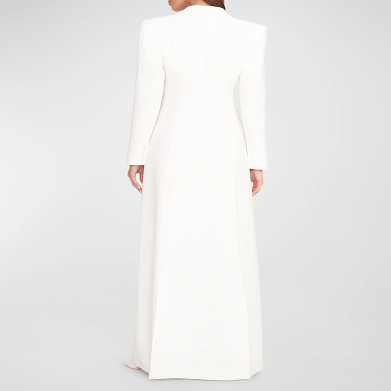 Damen Abendliches Maxikleid‑Blazer mit schlanker Silhouette, Korsettnaht und elegantem Frontschlitz Drune