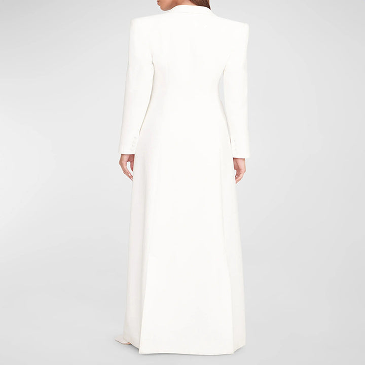 Damen Abendliches Maxikleid‑Blazer mit schlanker Silhouette, Korsettnaht und elegantem Frontschlitz Drune