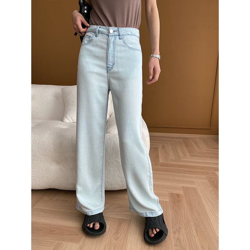 Damen weite High-Waist Jeans im lässigen Schnitt und nachhaltigem Denim Drune