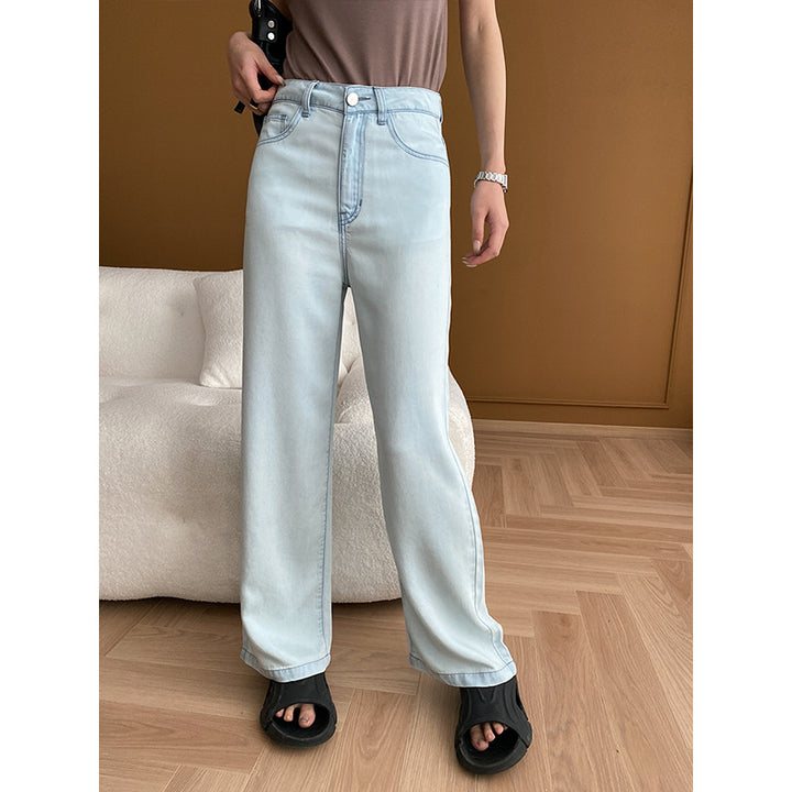 Damen weite Jeans mit hoher Taille und lässigem Schnitt Drune
