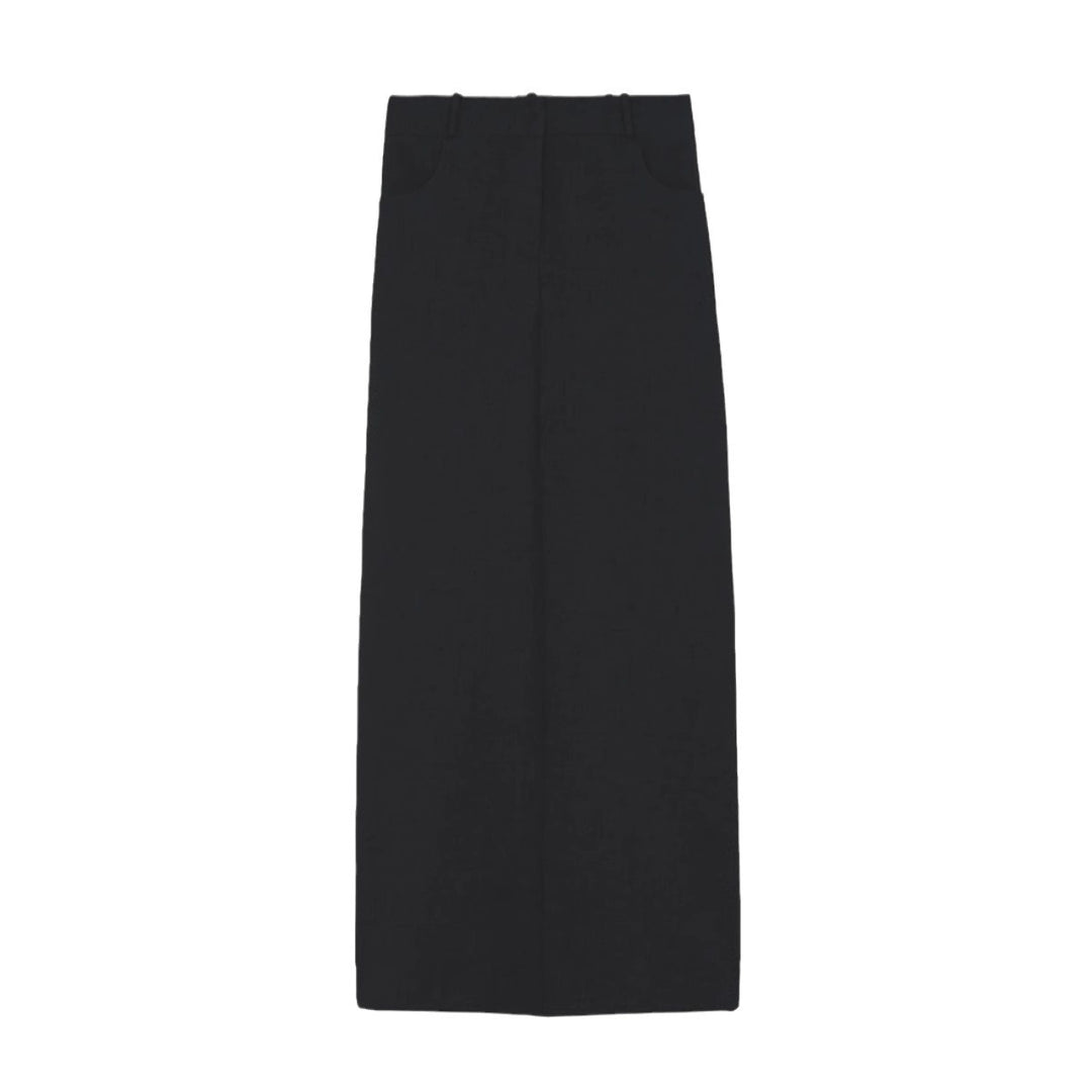 Damen Eleganter Maxirock mit Gürtelschlaufen und klassischer Silhouette Drune