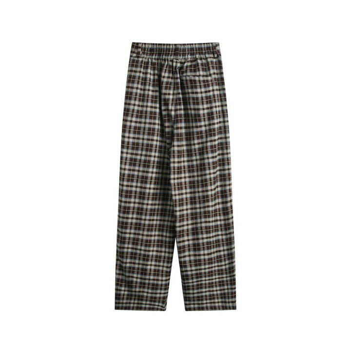 Damen Hochtaillierte Karierte Bundfalten‑Hose im weiten Culotte‑Schnitt Drune