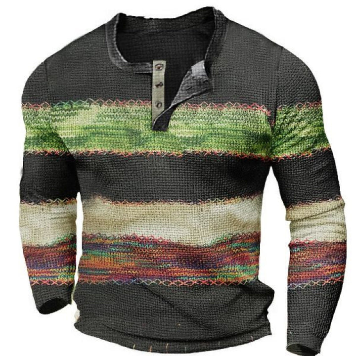 Herren Sportliches Langarmshirt mit Knopfleiste Drune