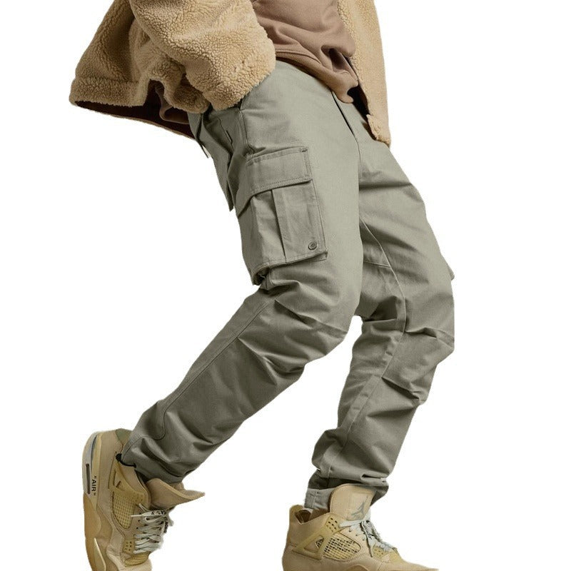 Herren nan urbaner Utility-Jogger mit geknöpften Cargotaschen und verstellbarem Knöchelzug Drune