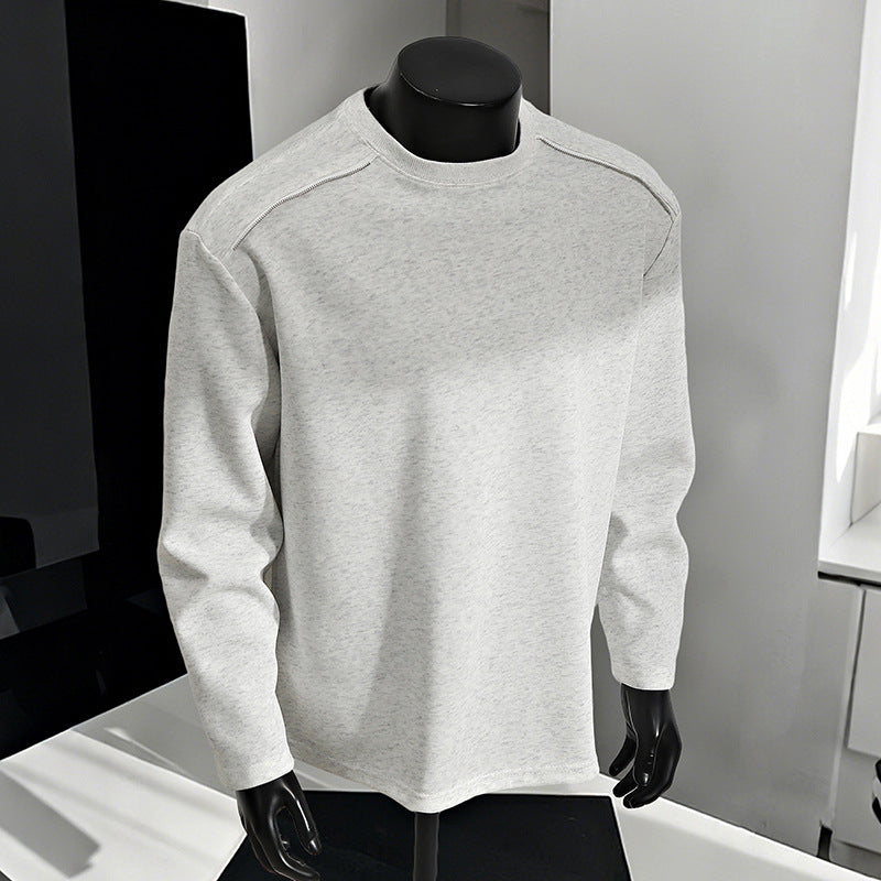 Herren Relaxed-Fit Baumwollmix Crewneck-Sweatshirt mit Raglannähten und melierter Struktur Drune