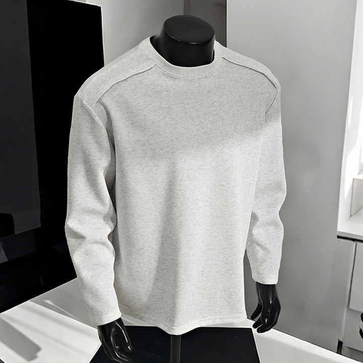 Herren Relaxed-Fit Baumwollmix Crewneck-Sweatshirt mit Raglannähten und melierter Struktur Drune