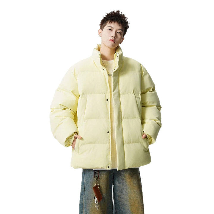 Herren Kurz geschnittene Oversize Steppjacke mit hohem Kragen Drune