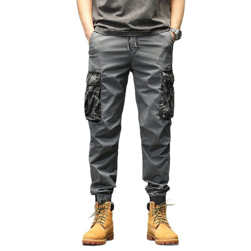 Herren Outdoor‑Cargohose im Joggerstil mit Camouflage‑Kontrast, ergonomischen Knieabnähern und elastischem Komfortbund Drune