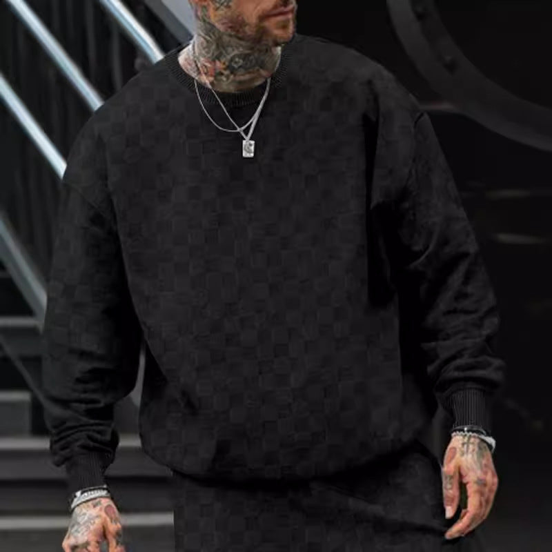 Herren bequemer Sweatshirt mit stilvollem Strukturdesign und elastischem Bündchen Drune