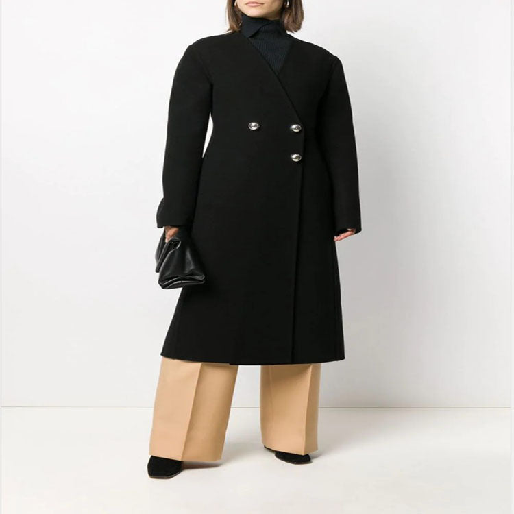 Damen Einreihiger Midimantel im Clean‑Tailoring mit dezenten Metallknöpfen und taillierter Naht Drune