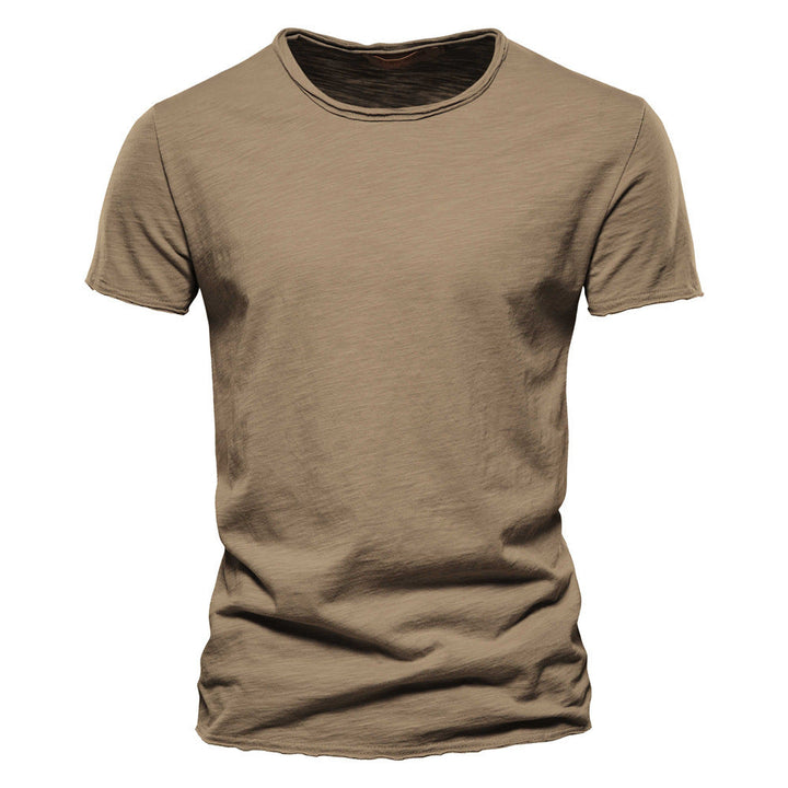 Herren nan leichtes Baumwollshirt mit Rundhalsausschnitt und schlanker Passform Drune