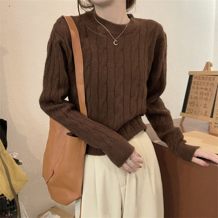 Damen Grobstrickpullover mit strukturiertem Zopfmuster und lässigem Schnitt Drune